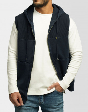 جلیقه کتان مردانه سرمه ای 24314114