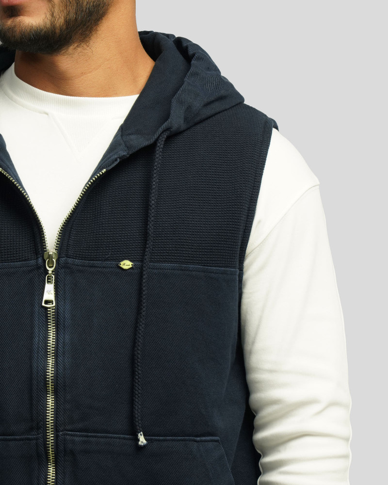 جلیقه کتان مردانه سرمه ای 24314114