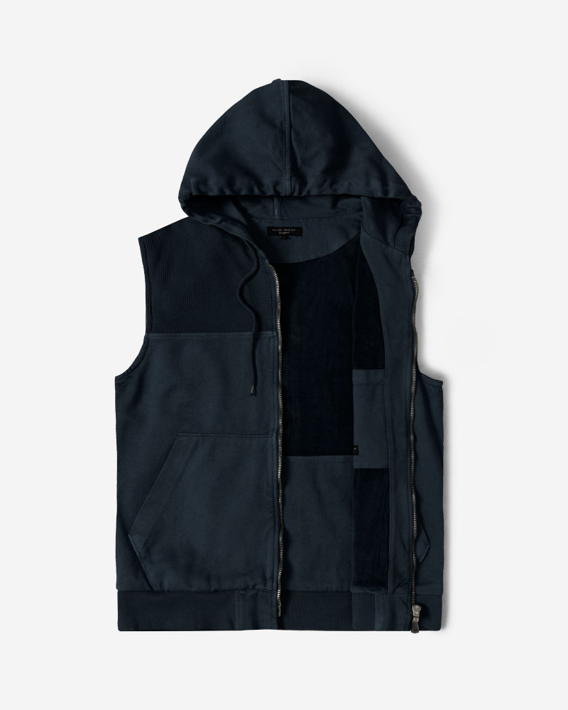 جلیقه کتان مردانه سرمه ای 24314114