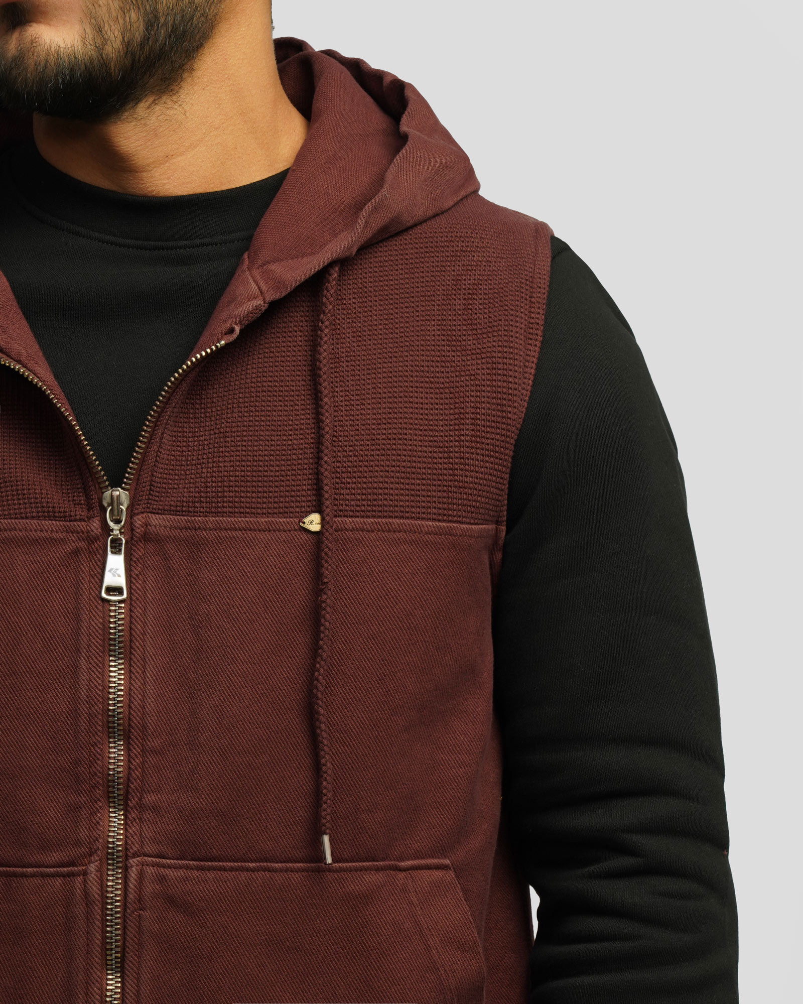 جلیقه کتان مردانه زرشکی 24314114