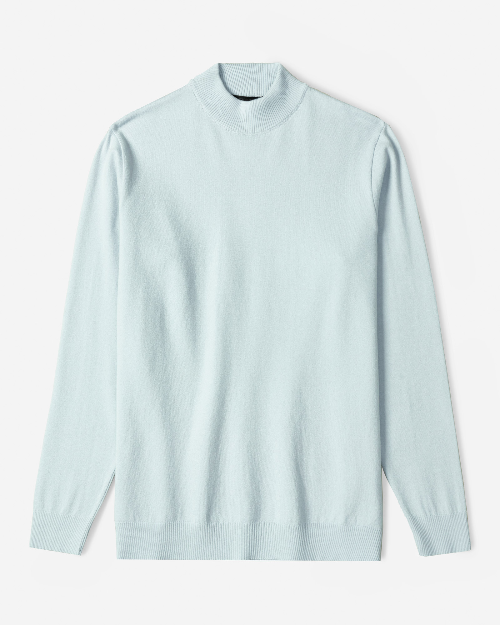 خرید و قیمت پلیور بافت یقه 5 سانت ساده مردانه آبی روشن 22250101