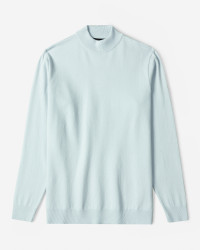 خرید و قیمت پلیور بافت یقه 5 سانت ساده مردانه آبی روشن 22250101