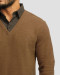 پلیور یقه پیراهنی ساده قهوه ای 24388144