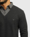 پلیور یقه پیراهنی ساده ذغالی 24388144