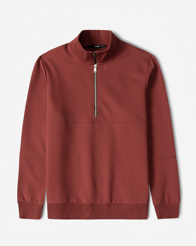 پلیور نیم زیپ مردانه زرشکی 24341129