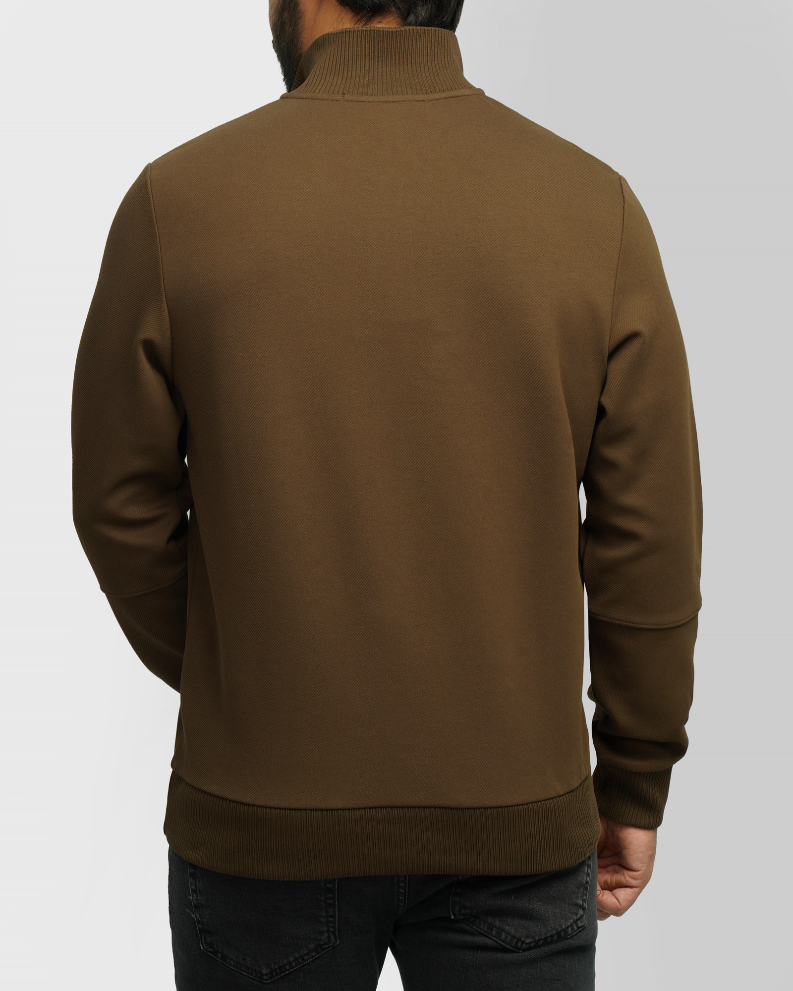 پلیور نیم زیپ مردانه قهوه ای 24341129