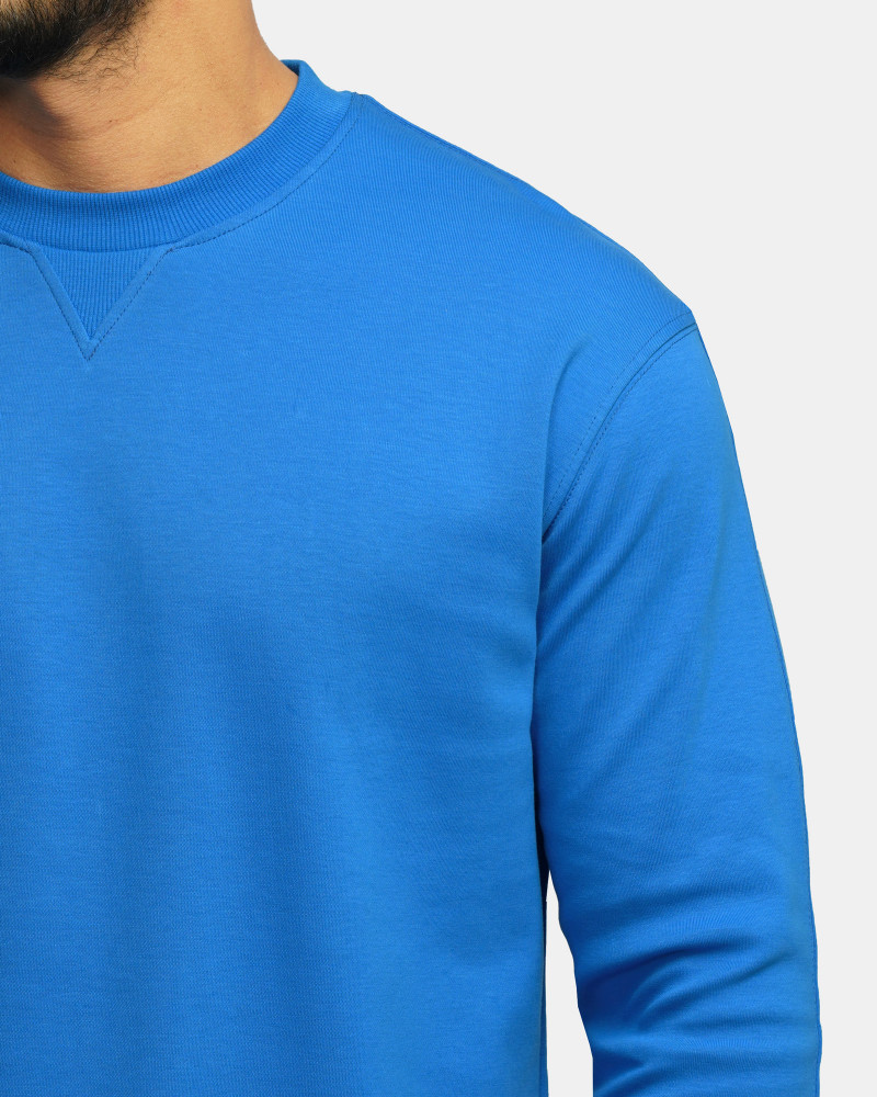 خرید و قیمت تیشرت آستین بلند یقه گرد ساده آبی 24328127