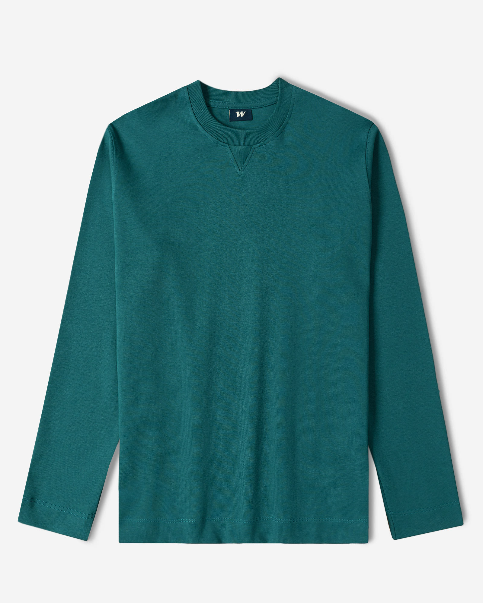 خرید و قیمت تیشرت آستین بلند یقه گرد ساده سبز کله غازی 24328127