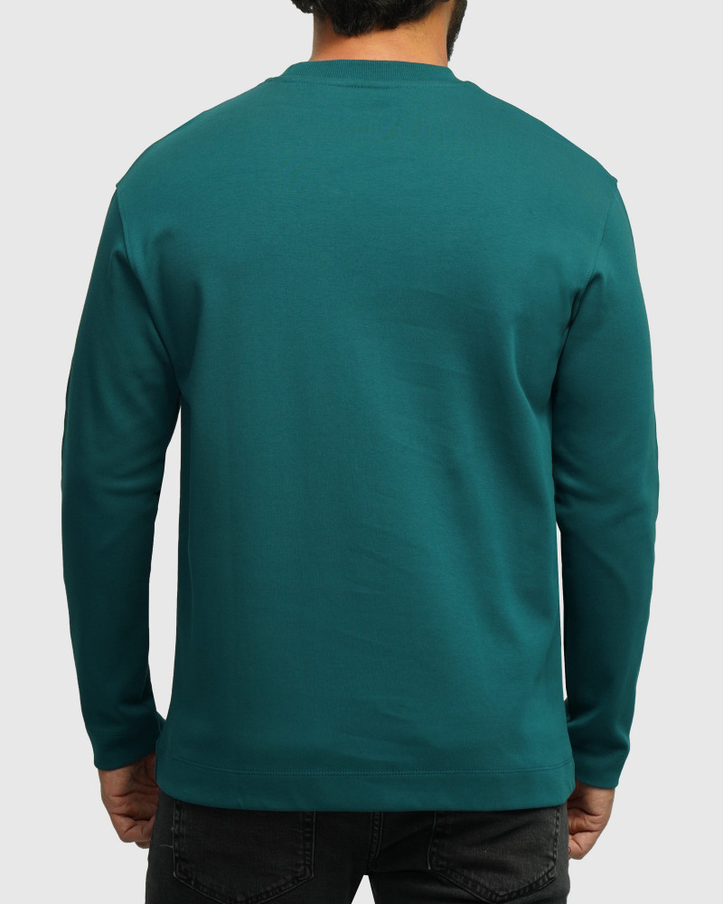 خرید و قیمت تیشرت آستین بلند یقه گرد ساده سبز کله غازی 24328127