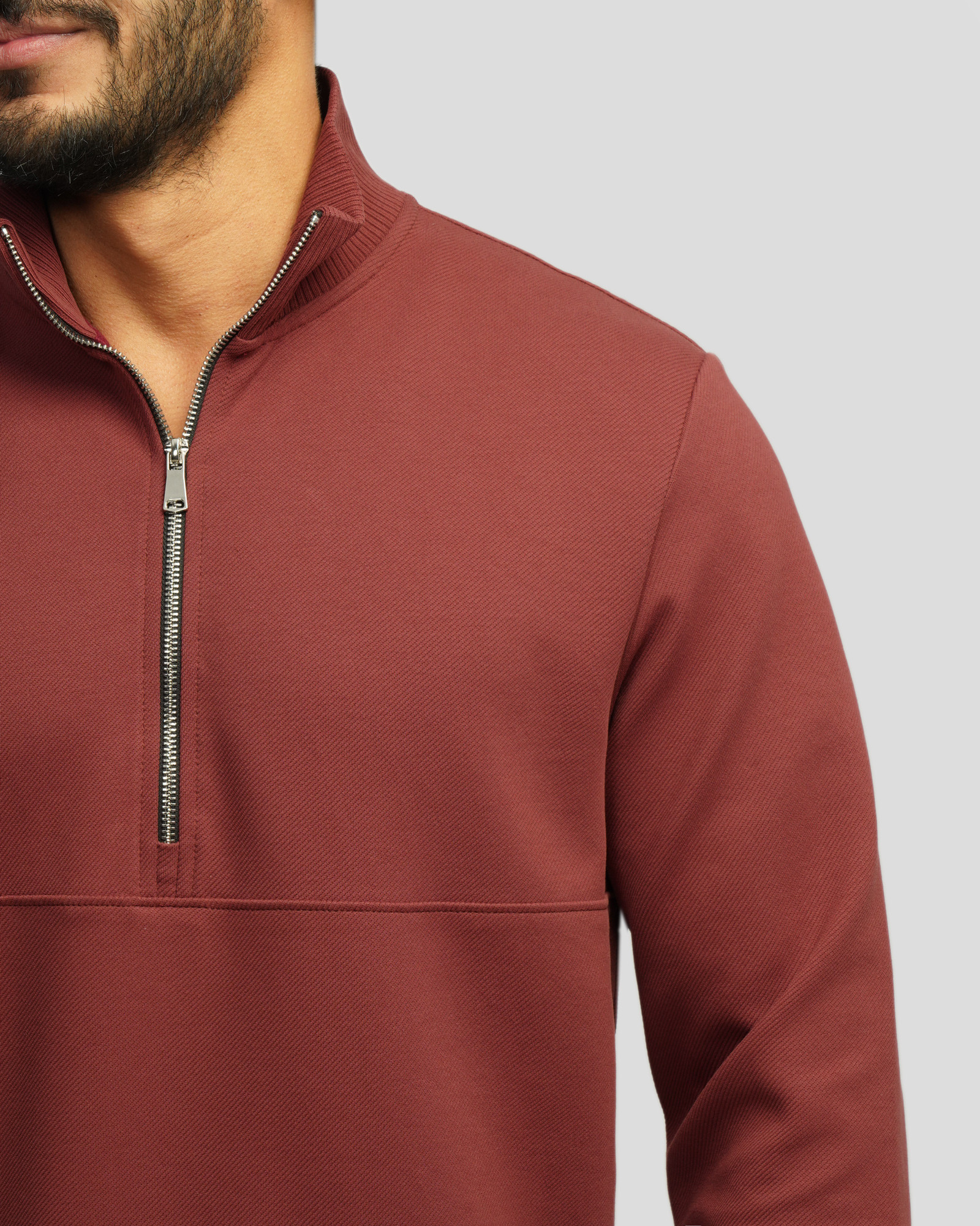 پلیور نیم زیپ مردانه زرشکی 24341129