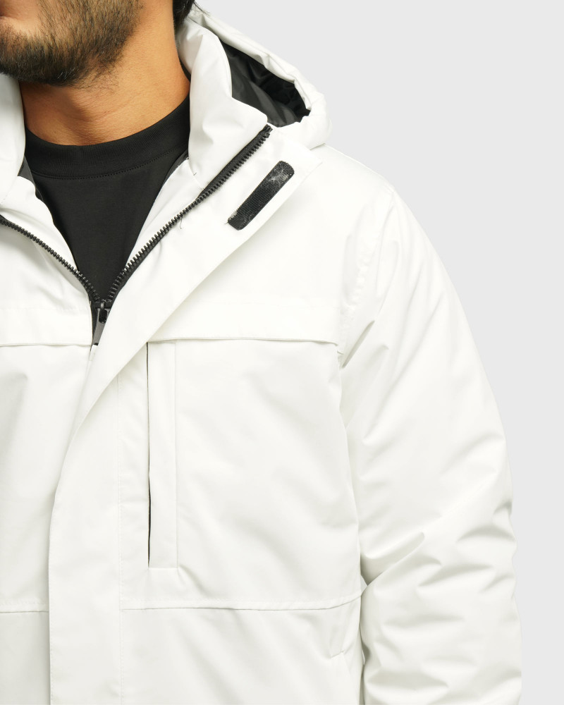 کاپشن مردانه کلاه دار سفید 24216370