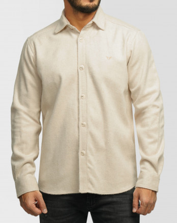 پیراهن ضخیم مردانه کرم روشن 24352302