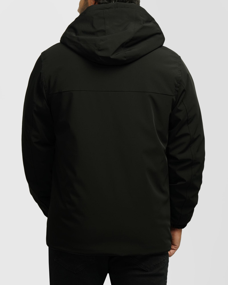 کاپشن مردانه کلاه دار مشکی 24216370