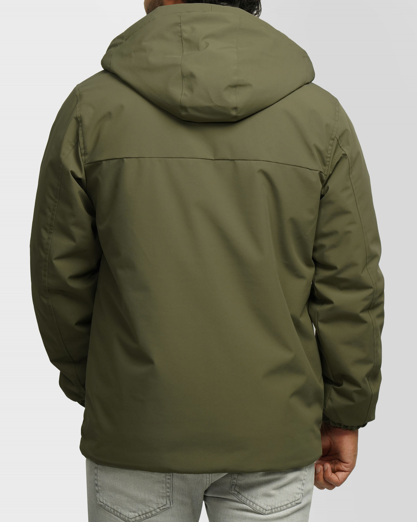  کاپشن مردانه کلاه دار سبز 24216370