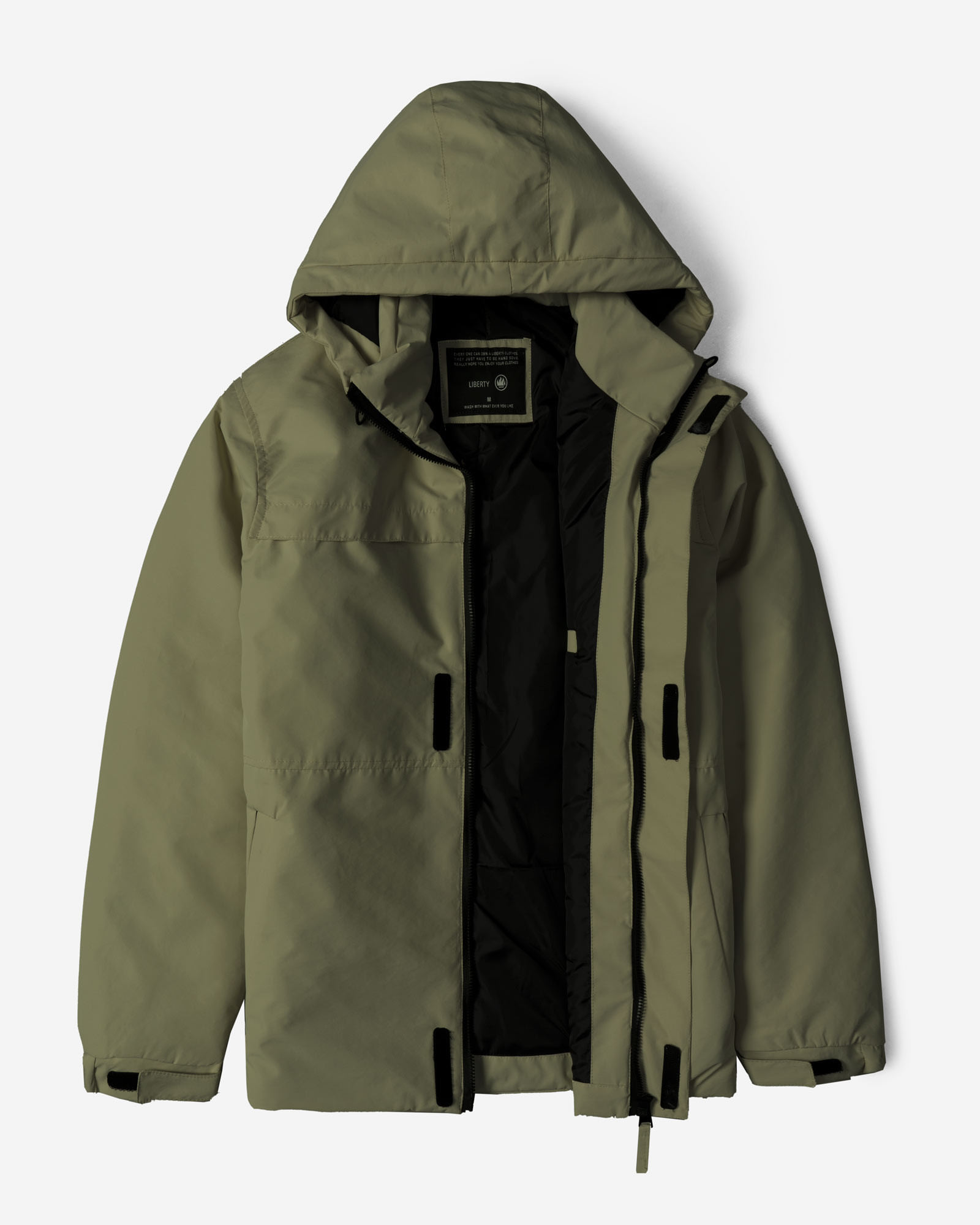  کاپشن مردانه کلاه دار سبز 24216370