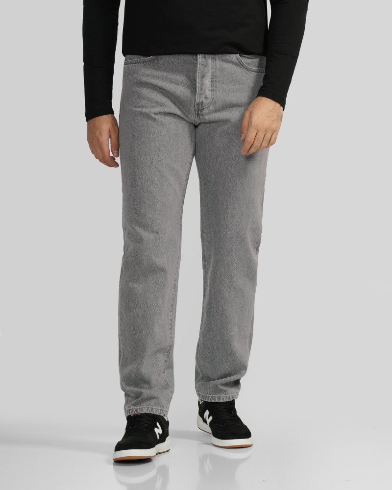 خرید و قیمت شلوار جین رگولار (Relax vintage) ساده مردانه طوسی 24112239