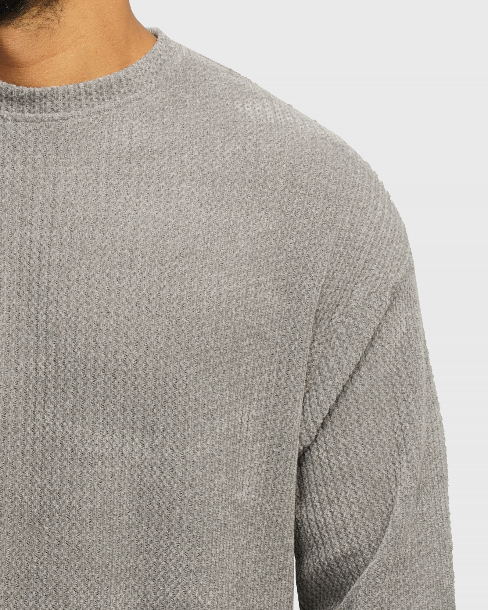 خرید و قیمت پلیور بافت یقه گرد طرح دار مردانه طوسی 24358130