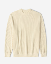 پلیور بافت یقه گرد طرح دار مردانه کرم 24358130