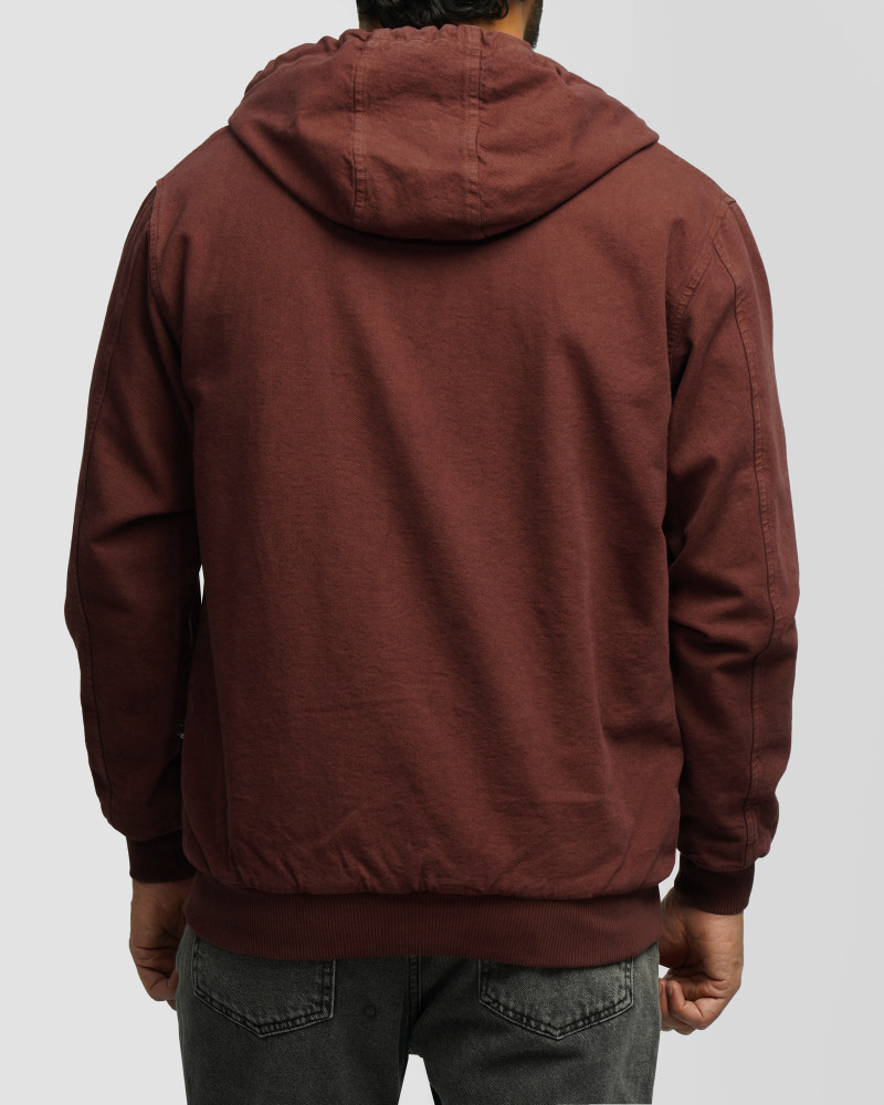 کاپشن مردانه کلاه دار زرشکی 24216368