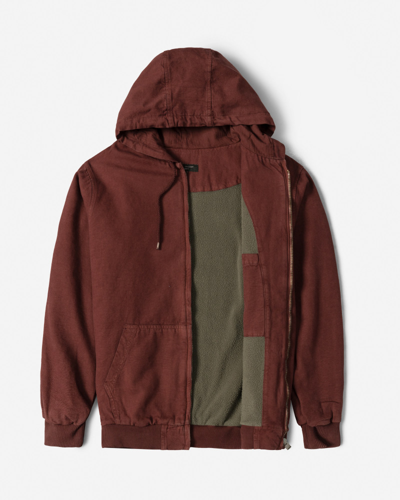 کاپشن مردانه کلاه دار زرشکی 24216368