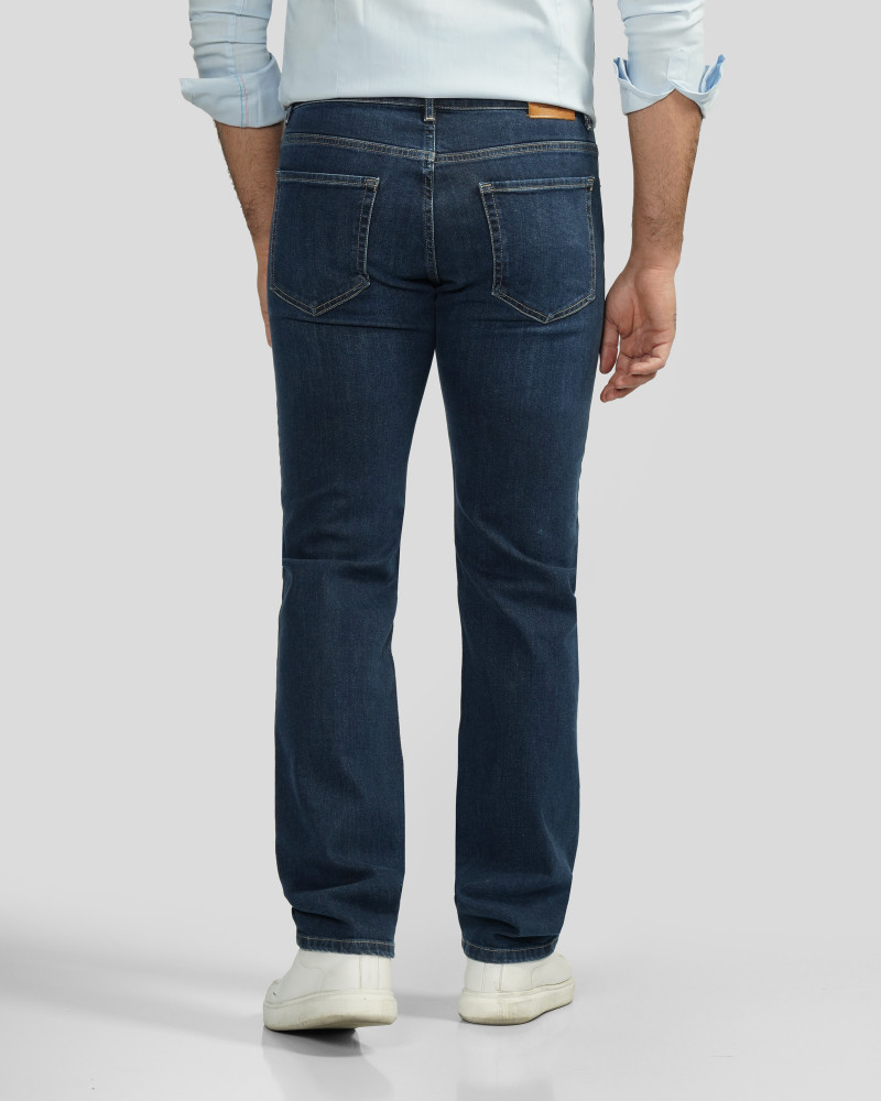 خرید و قیمت شلوار جین رگولار ساده مردانه سرمه ای تیره 23412213