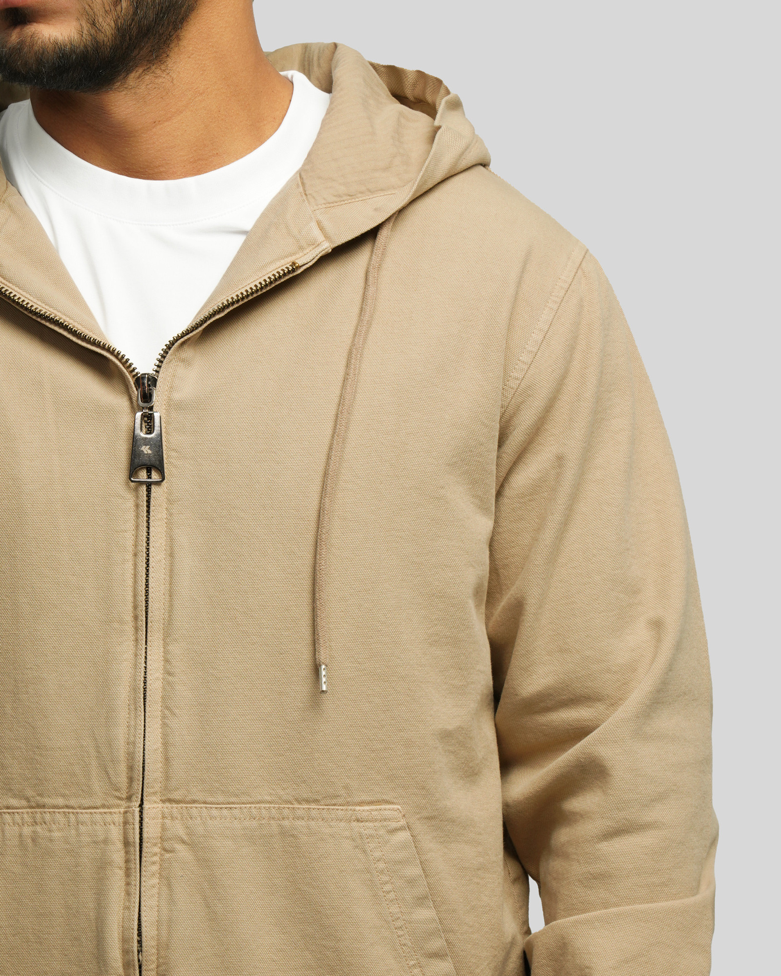 کاپشن مردانه کلاه دار کرم 24216368