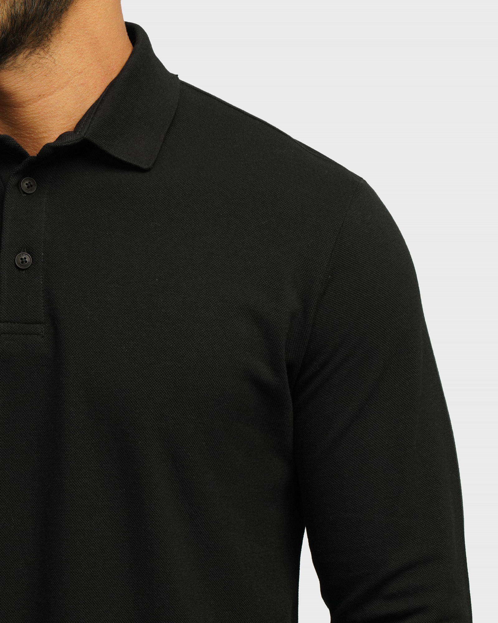 خرید و قیمت پولوشرت آستین بلند مردانه مشکی 24386112