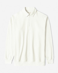 خرید و قیمت پولوشرت آستین بلند نیم زیپ مردانه سفید 24386111