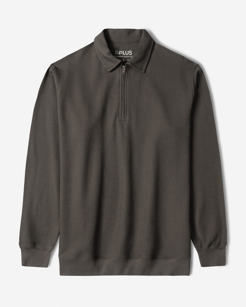 خرید و قیمت پولوشرت آستین بلند نیم زیپ مردانه خاکستری 24386111