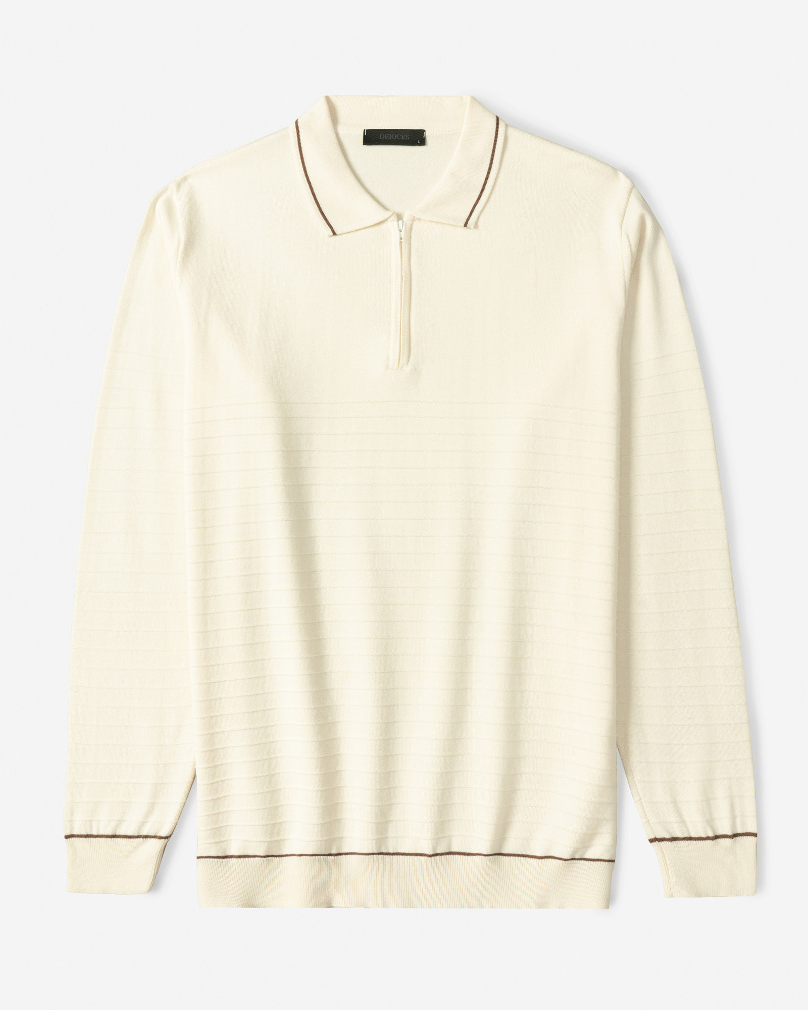 خرید و قیمت پولوشرت آستین بلند نیم زیپ مردانه کرم 24286110