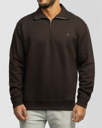 پلیور سلانیک نیم زیپ مردانه قهوه ای 24341128