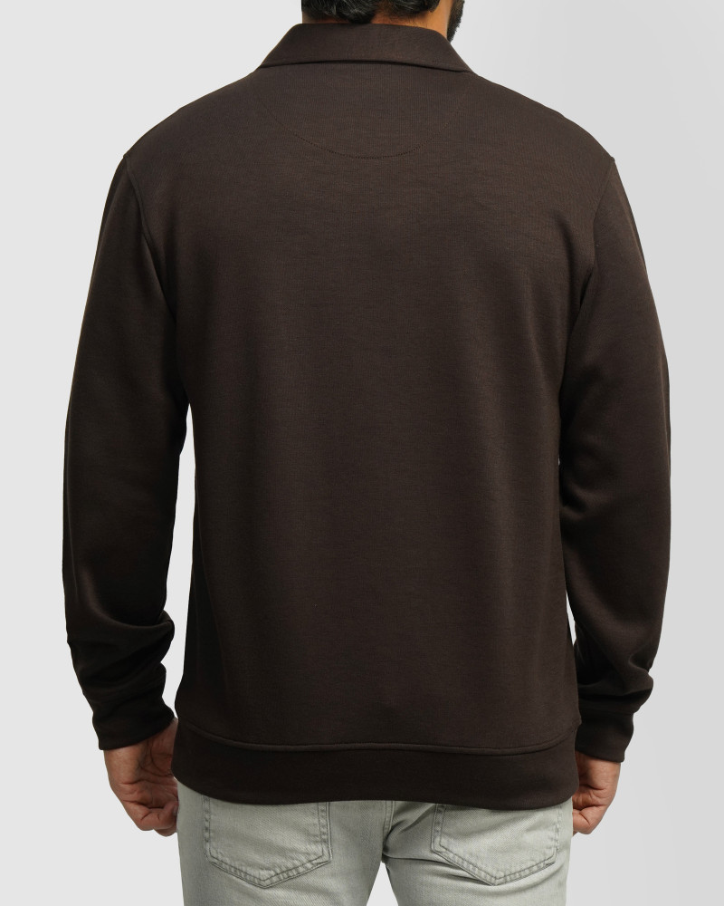 پلیور سلانیک نیم زیپ مردانه قهوه ای 24341128