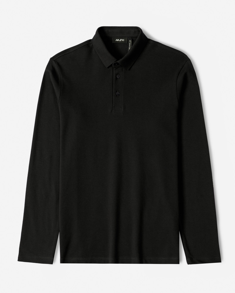 خرید و قیمت پولوشرت آستین بلند مردانه مشکی 24386112