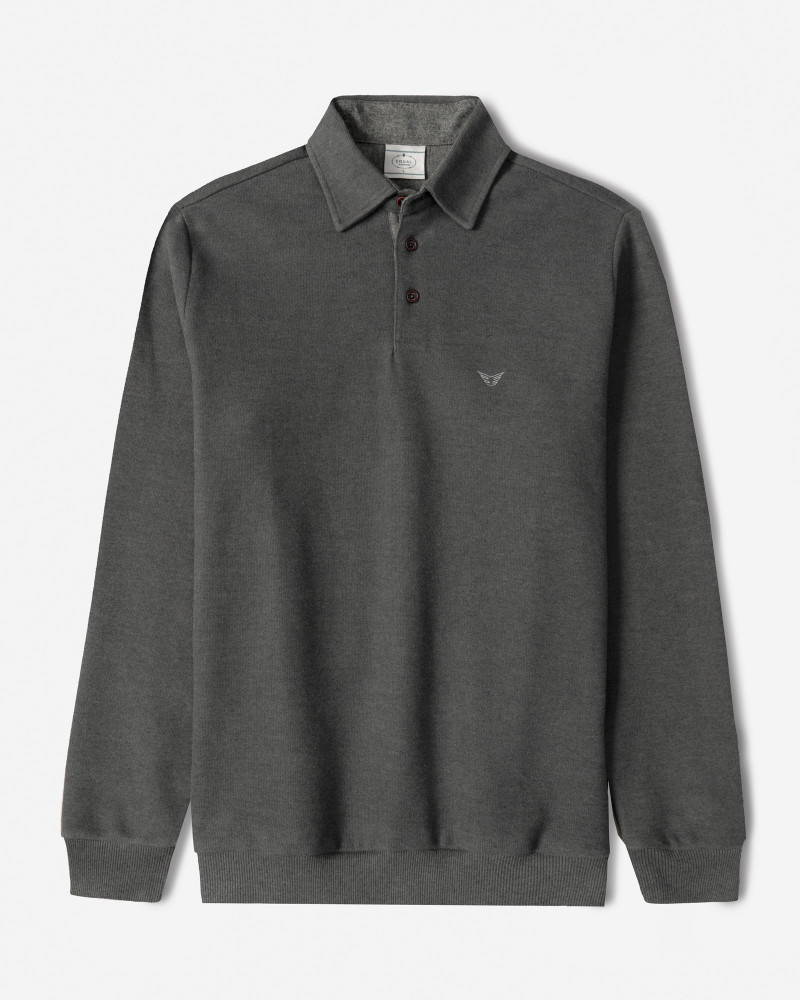 خرید و قیمت پولوشرت آستین بلند سلانیک مردانه خاکستری 24386113