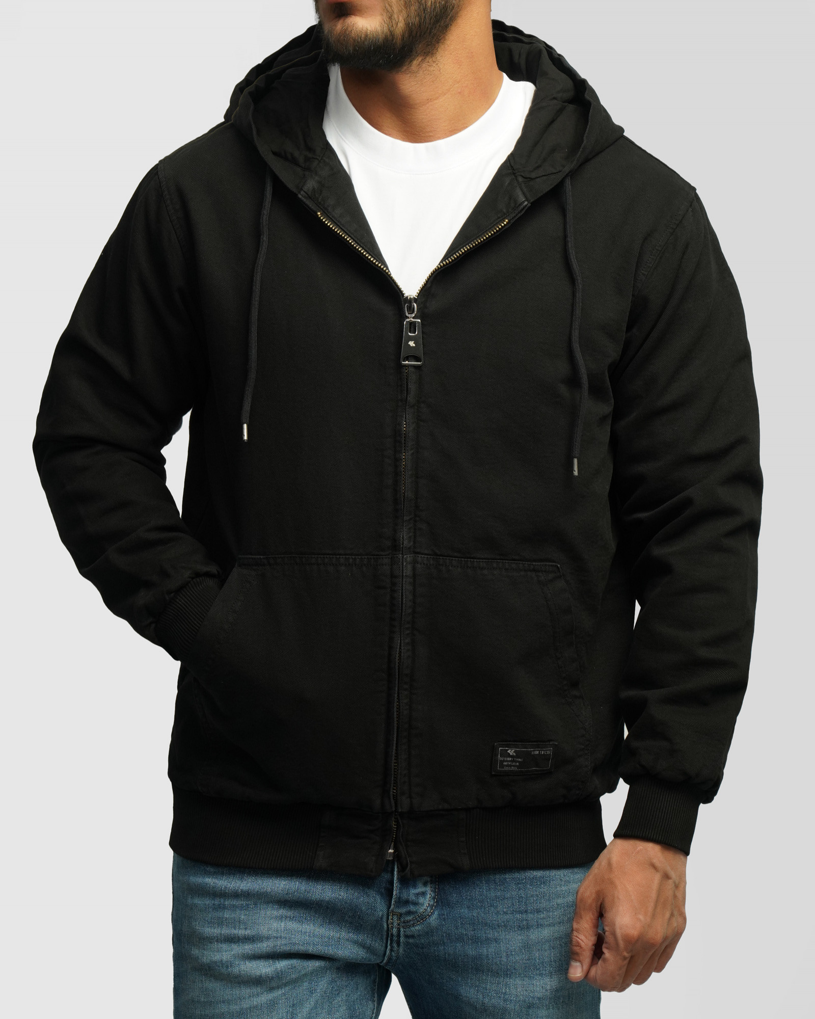 کاپشن کتان مردانه مشکی 24387110