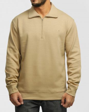 پلیور سلانیک نیم زیپ مردانه کرم 24341128