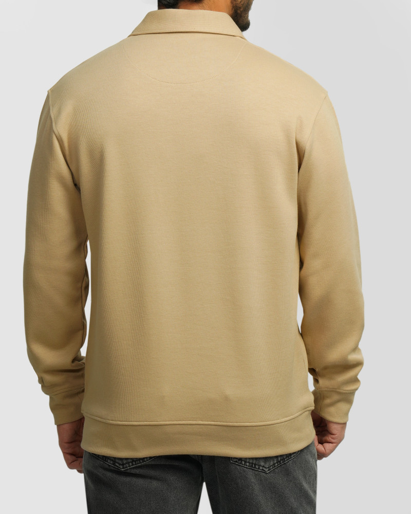 پلیور سلانیک نیم زیپ مردانه کرم 24341128