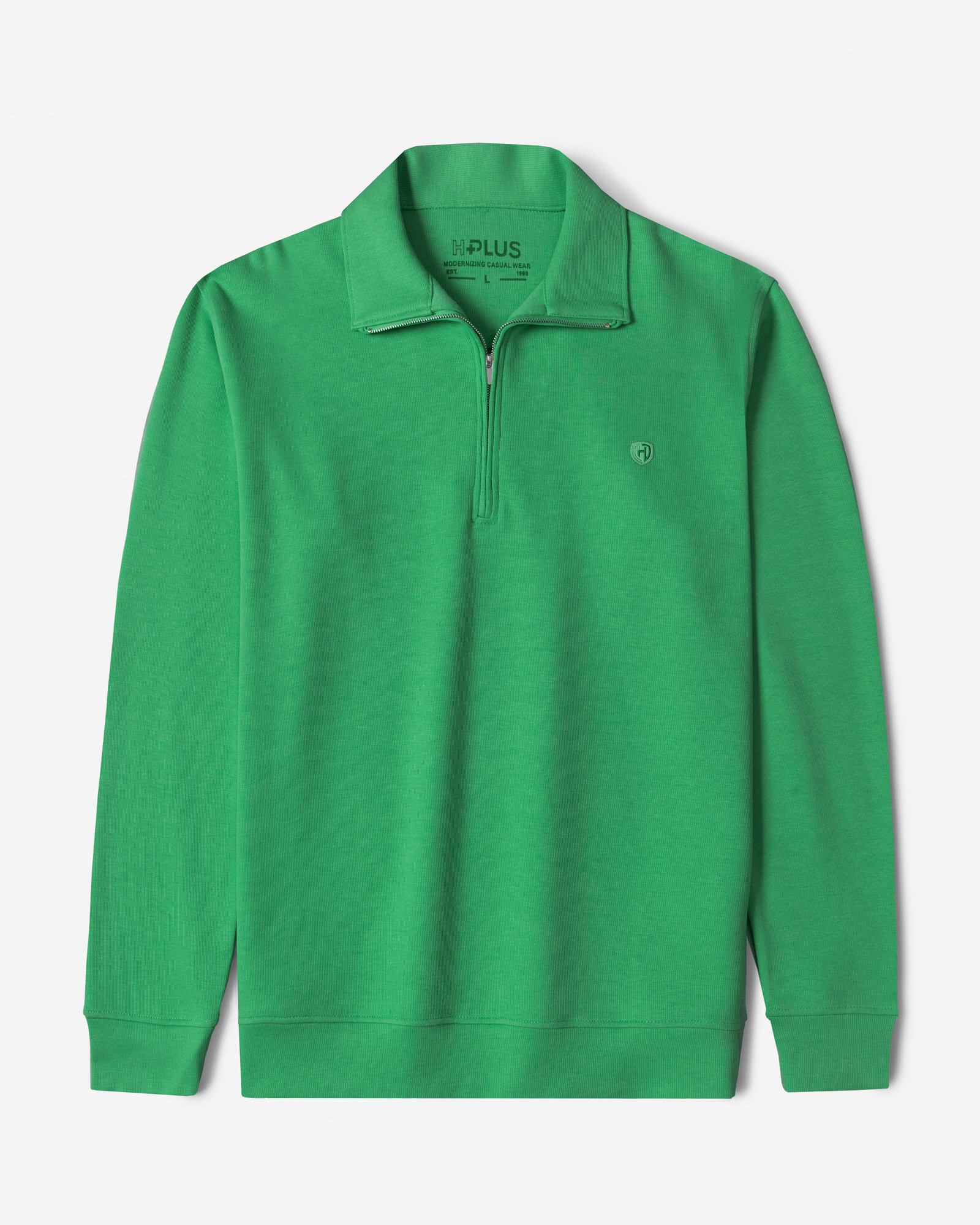 پلیور سلانیک نیم زیپ مردانه سبز روشن 24341128