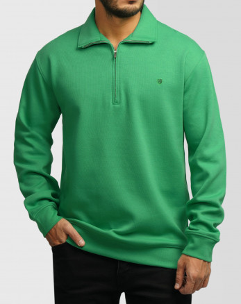 پلیور سلانیک نیم زیپ مردانه سبز روشن 24341128