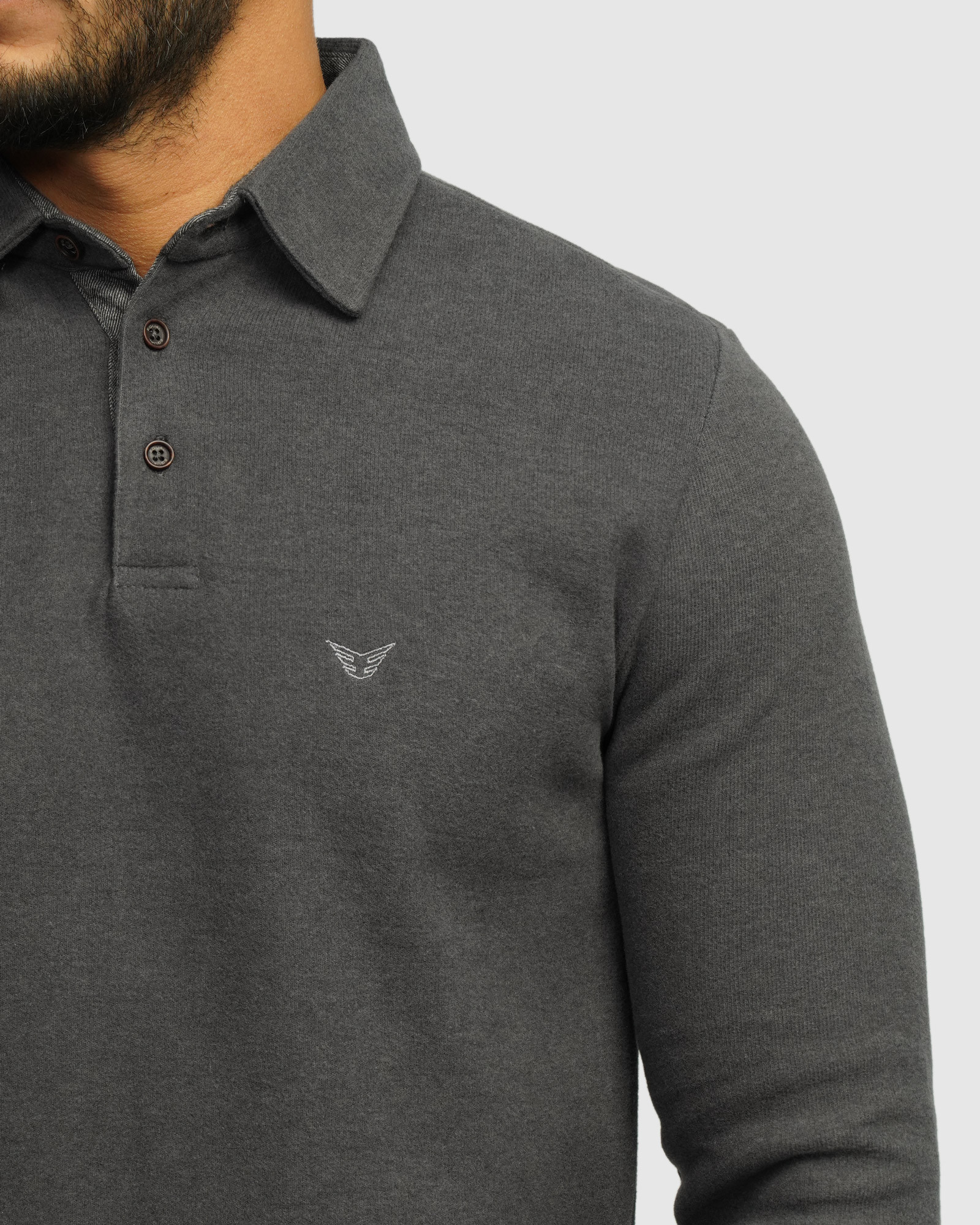 خرید و قیمت پولوشرت آستین بلند سلانیک مردانه خاکستری 24386113