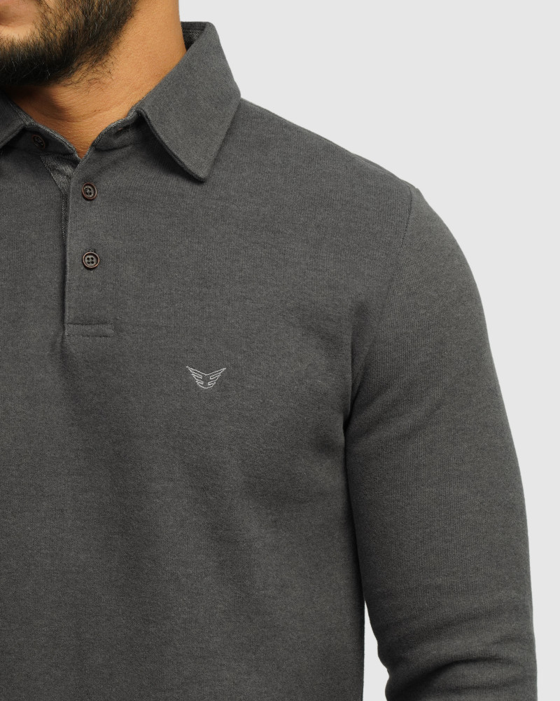 خرید و قیمت پولوشرت آستین بلند سلانیک مردانه خاکستری 24386113