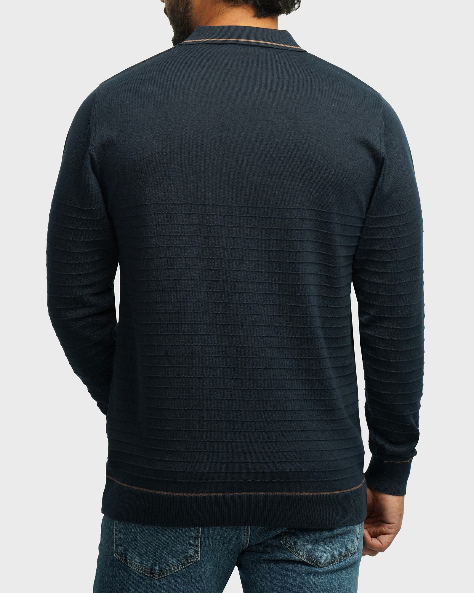 خرید و قیمت پولوشرت آستین بلند نیم زیپ مردانه سرمه ای 24286110