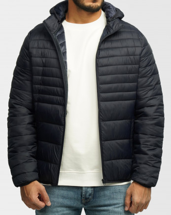 خرید و قیمت کاپشن مردانه کلاه دار سرمه ای 24316383