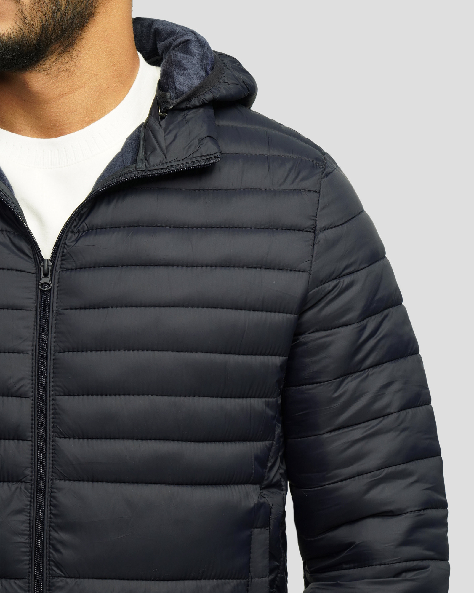 خرید و قیمت کاپشن مردانه کلاه دار سرمه ای 24316383