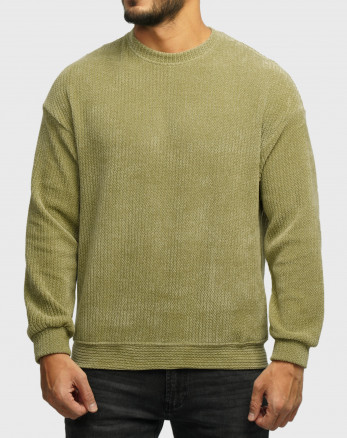 خرید و قیمت پلیور بافت یقه گرد طرح دار مردانه سبز 24358130