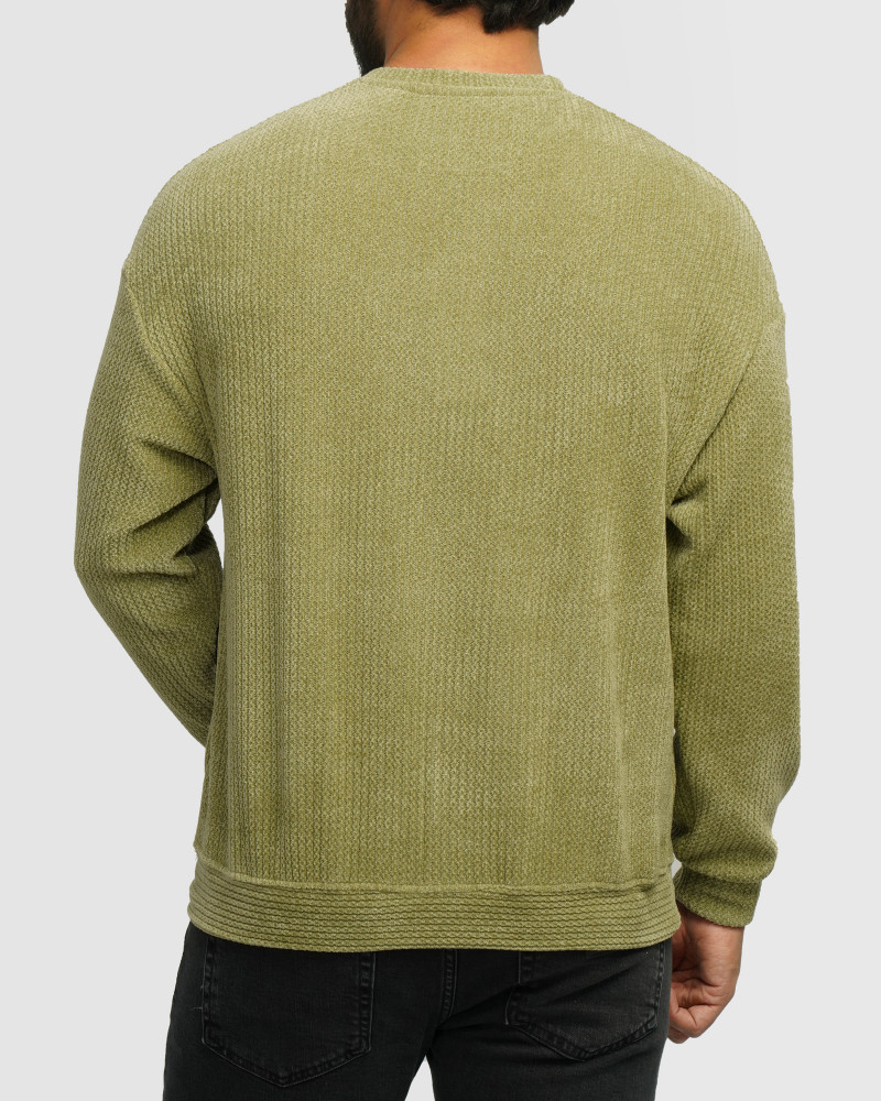 خرید و قیمت پلیور بافت یقه گرد طرح دار مردانه سبز 24358130