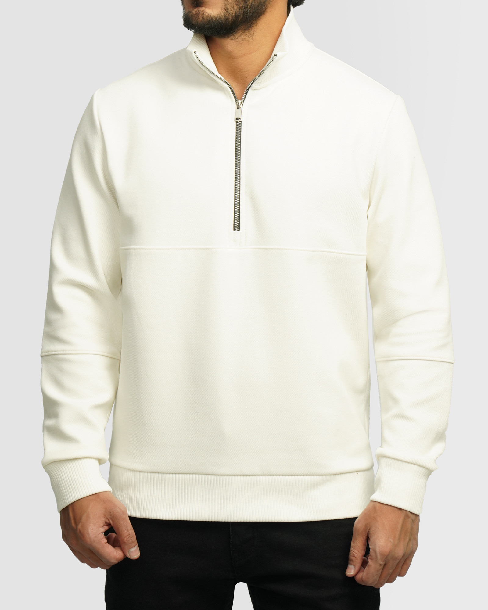 خرید و قیمت پلیور نیم زیپ مردانه سفید 24341129