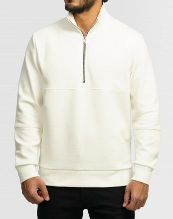 خرید و قیمت پلیور نیم زیپ مردانه سفید 24341129