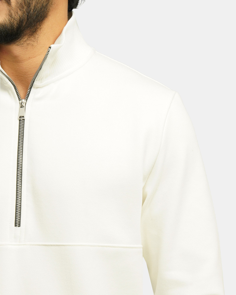 خرید و قیمت پلیور نیم زیپ مردانه سفید 24341129