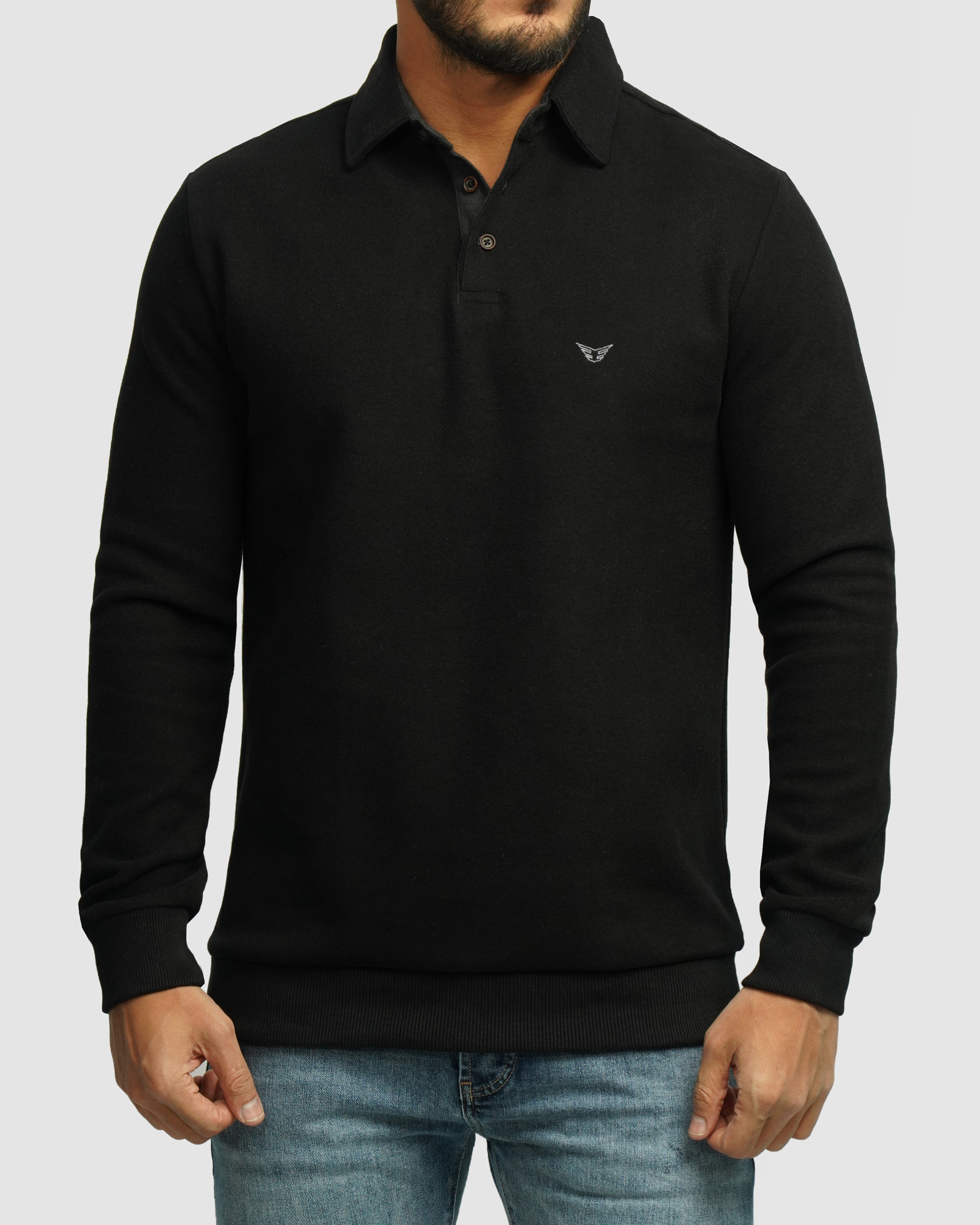 خرید و قیمت پولوشرت آستین بلند سلانیک مردانه مشکی 24386113